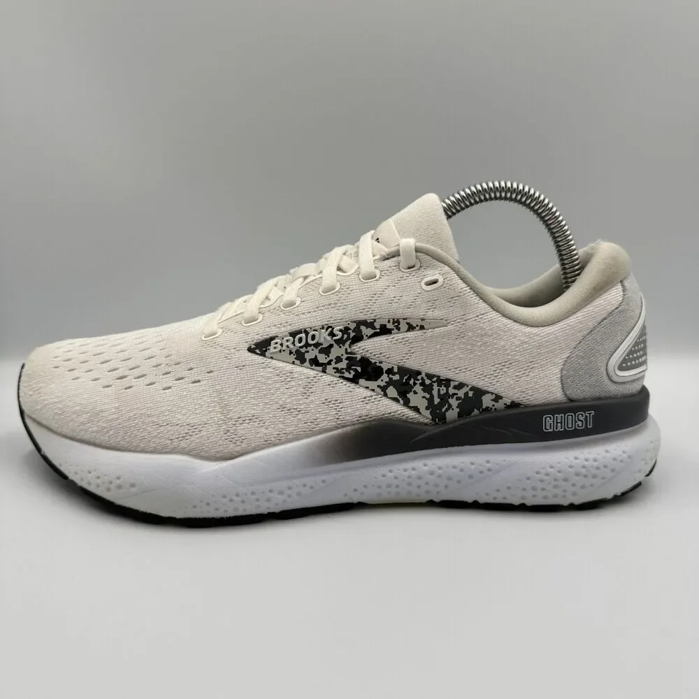 Brooks Ghost 16 Women's 9 White‎ Gray Running Walking Shoes Sneakers 1204071B147